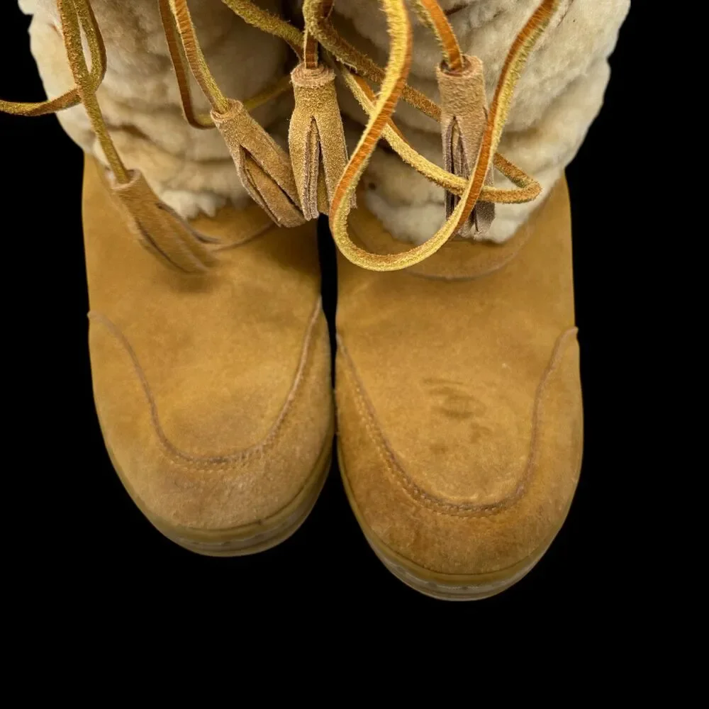 J. Crew Shearling Brown Suede Adirondack Winter Boots Size‎ 9